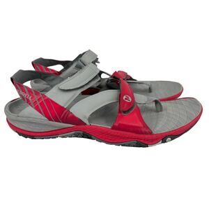 Merrell Sandals Womens Size 7 Gray Red Adjustable Straps Toe Post Comfort